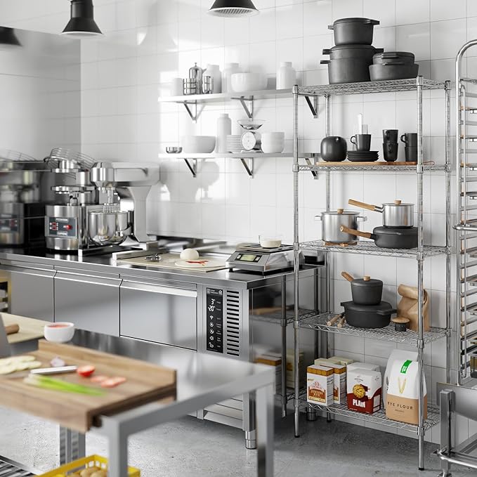 Regal Altair 14" Deep x 30" Wide x 74" Height Wire Shelving Kit | 5-Tier | NSF Commercial Storage Rack Unit