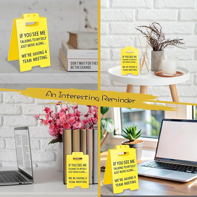 Smilelife Funny Office Cubicle Decor We're Having A Team Meeting Desk Sign Team Office Gag Gifts for Coworker Teammate Employee Boss Manager