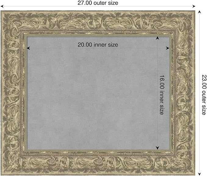Amanti Art Silver Framed Magnetic Board 23x27 Small Vision Board for use with Magnets, 100% Metal Sheet to Display Items as Office Decor or for Home Organization in mudroom, Kitchen or Kids Room