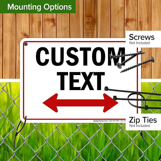 Custom Arrow,Custom Directional Sign, Two Way Arrow,7x10 Inches, Rust Free .040 Aluminum, Fade Resistant, Made in USA by My Sign Center