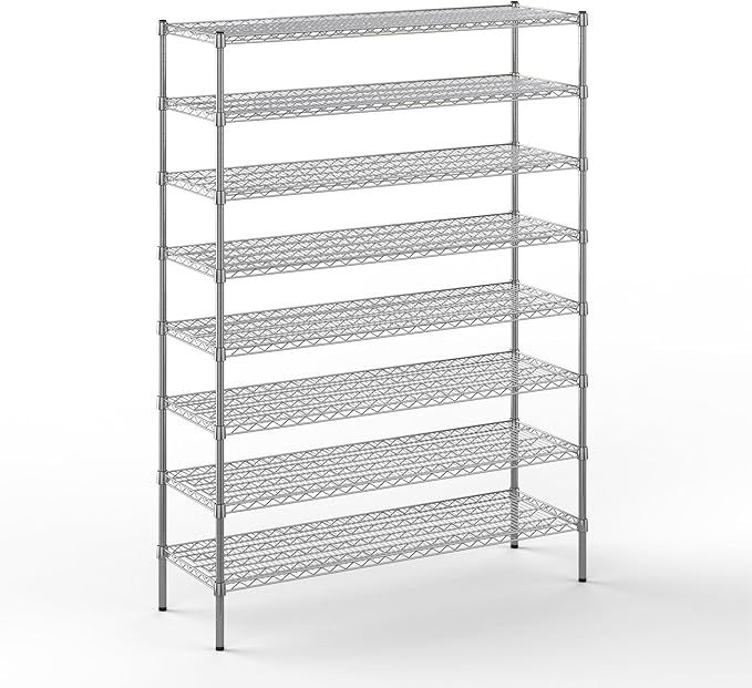 Regal Altair 18" Deep x 54" Wide x 74" Height Wire Shelving Kit | 8-Tier | NSF Commercial Storage Rack Unit