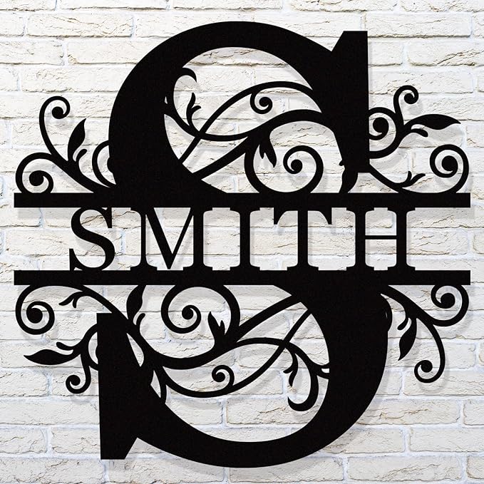 HYTSIGN Custom Metal Name Sign, Personalized Family Name Signs for Home Decor, Customizable Modern Monogram Wall Art, Words & Quotes Theme, Wall Mount, 1 Count