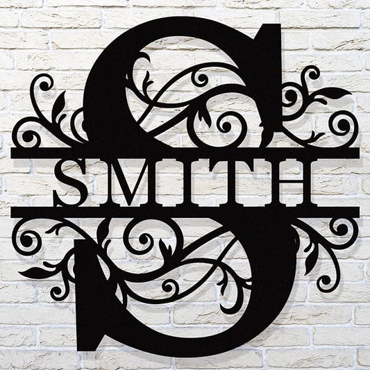 HYTSIGN Custom Metal Name Sign, Personalized Family Name Signs for Home Decor, Customizable Modern Monogram Wall Art, Words & Quotes Theme, Wall Mount, 1 Count