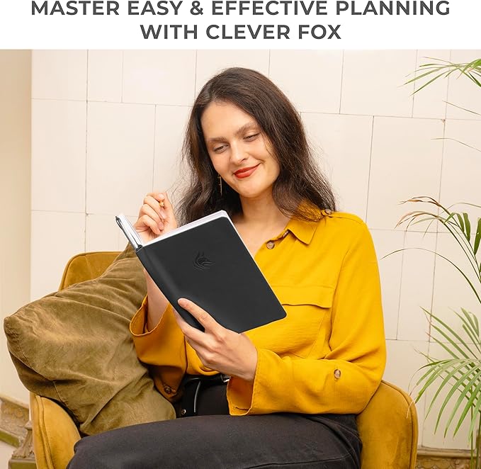 Clever Fox Dated Planner 2026-2027 – Weekly Life Planner Notebook for Time Management – Planner with Habits Tracker & To-Do List (Black)