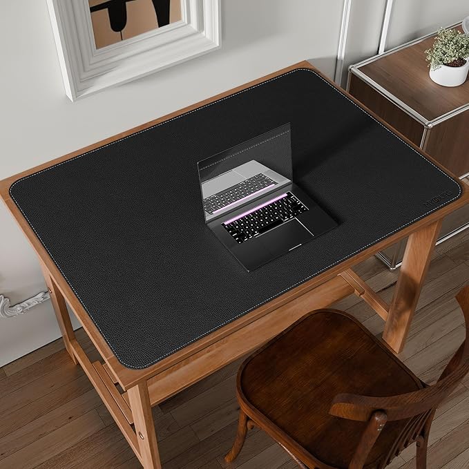 Mydours 40"x28" Large Desk Mat - Full Desk Blotter Pad, Desktop Computer Desk Mat, Waterproof Desk Protector Mat, Large Mouse Pad for Desk for Writing, Workspace, Home and Office (Black)