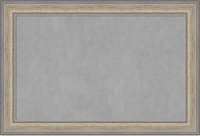Amanti Art Silver Framed Magnetic Board 25x37 Large Vision Board for use with Magnets, 100% Metal Sheet to Display Items as Office Decor or for Home Organization in mudroom, Kitchen or Kids Room