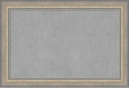 Amanti Art Silver Framed Magnetic Board 25x37 Large Vision Board for use with Magnets, 100% Metal Sheet to Display Items as Office Decor or for Home Organization in mudroom, Kitchen or Kids Room