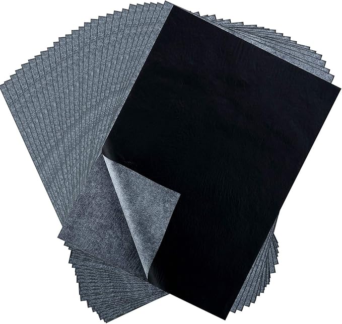 Hotop 100 Sheets Carbon Transfer Paper, Black Tracing Paper for Wood, Paper, Canvas and Other Art Surfaces (8.5 x 11 Inch)
