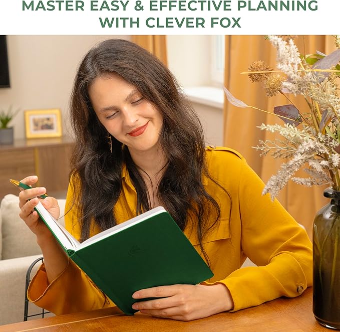 Clever Fox Planner Large – Undated Weekly & Monthly Planner for Productivity, Time Management & Goals – Organizer Journal – 7x10” (Forest Green)