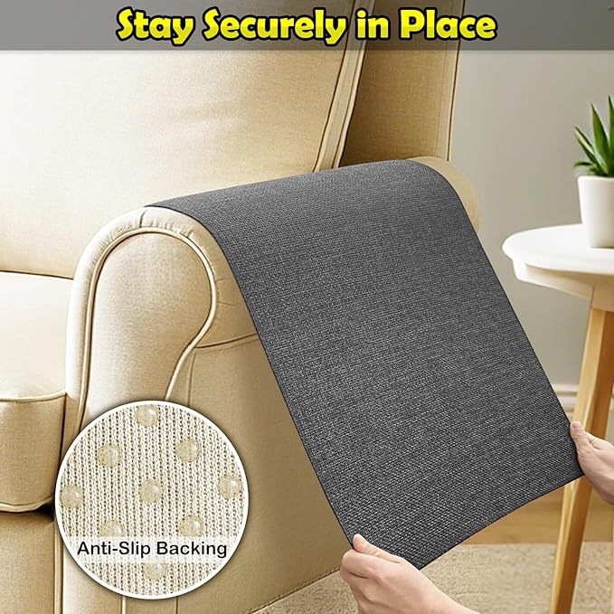 Couch Arm Covers, Waterproof Armrest Cover for Sofa, Armchair, Loveseat, Non-Slip Recliner Arm Cover, Sofa Arm Covers, Headrest Covers, Arm Chair Covers Set of 2 (Dark Gray, 24"×20")
