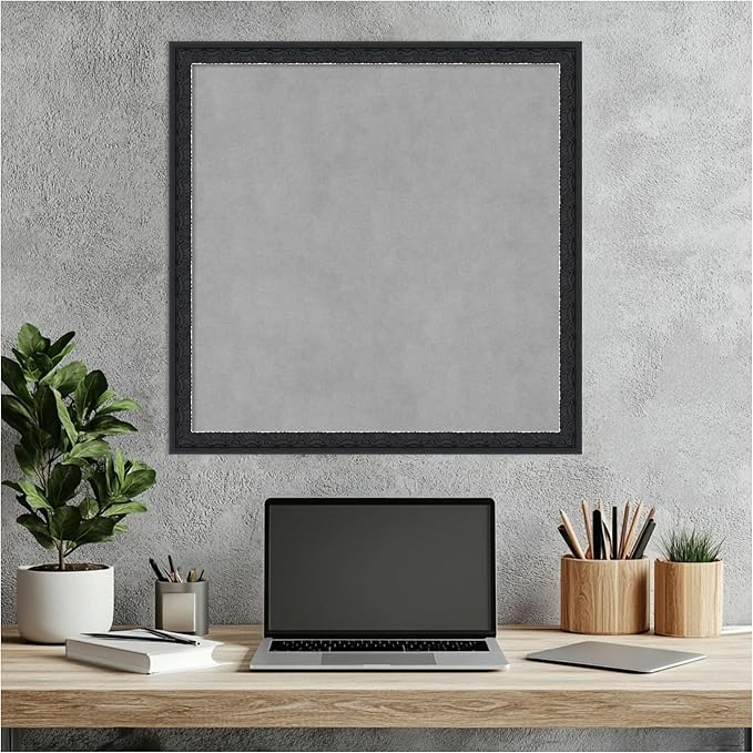 Amanti Art Black Framed Magnetic Board 22x22 Medium Vision Board for use with Magnets, 100% Metal Sheet to Display Items as Office Decor or for Home Organization in mudroom, Kitchen or Kids Room