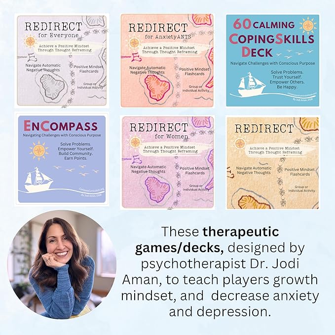 Redirect for Women Cards – Turn Automatic Negative Thinking (Ants) to Positive Affirmations to Improve Healing, Self-Esteem & Decrease Depression, Anxiety, Stop Intrusive Thoughts