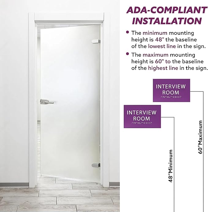 ADA CENTRAL SIGNS - 6" X4" Interview Room Sign - ADA Compliant Tactile Graphics Grade 2 Braille Text Acrylic Wall Sign | Privacy, Meeting, Room Name Sign for Schools, Hospitals, Offices, & Apartments