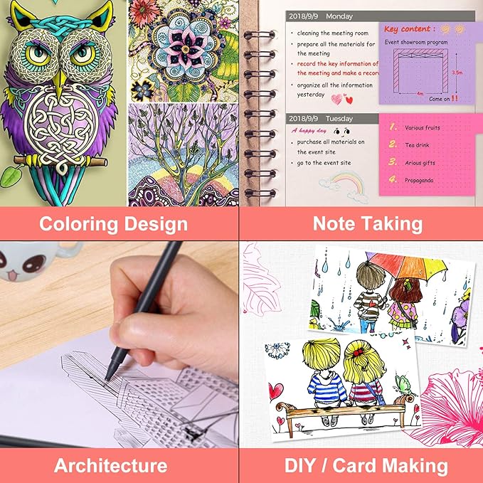 iBayam Journal Planner Pens Colored Pens, Office Supplies, Fine Point Fineliner Drawing Art Markers for Bullet Journaling Scrapbooking Notebook Writing Note Taking Calendar Stationary, 18-Color