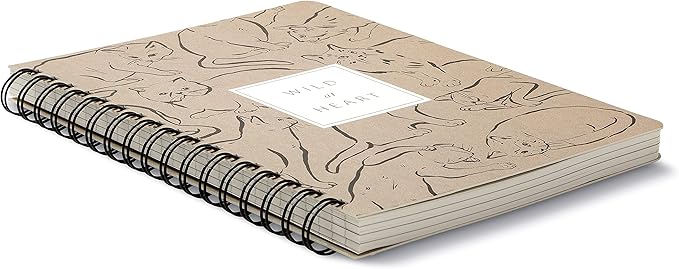 Compendium Spiral Notebook - Wild at Heart — A Designer Spiral Notebook with 192 Lined Pages, College Ruled, 7.0”W x 9.25”H