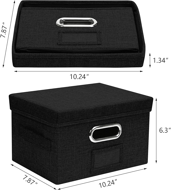Remowith Greeting Card Organizer and Storage Box with 20 Pcs Adjustable Dividers, Storing Cards with 84 Pcs Labels Perfect for Storing Greeting Cards, Envelopes, Photos 1 Pack Black