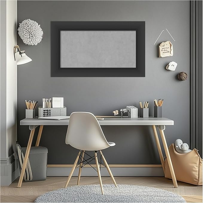 Amanti Art Black Framed Magnetic Board 17x29 Small Vision Board for use with Magnets, 100% Metal Sheet to Display Items as Office Decor or for Home Organization in mudroom, Kitchen or Kids Room