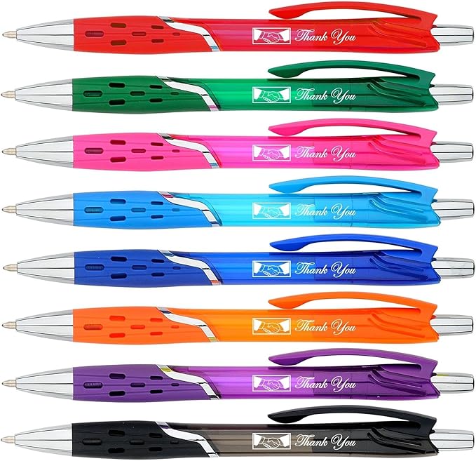 Personalized Ballpoint Pens With your Custom Logo or Text-300 Pack Bulk-for Businesses, Parties, and Events, Custom Printed, Vivid Colored Translucent Barrel, Click Pens, Black Ink, Light Blue Pens