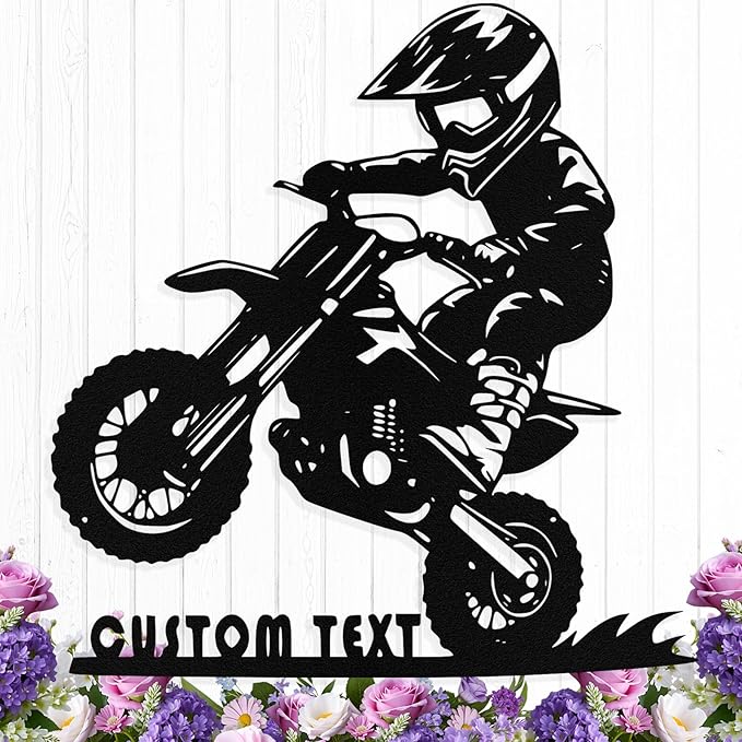 Custom Motorcycle Metal Signs Personalized Dirt Biker Name Sign Custom Garage Decor Motorbikes Wall Art Decor Motorcycle Sign Men Room D ecorate Gifts for Men Husband Rider
