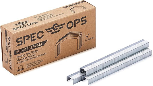 Spec Ops Tools 1/4"" Staples for M8 & M8E Plier Stapler, 5,000 Pack, 3% Donated to Veterans, Silver