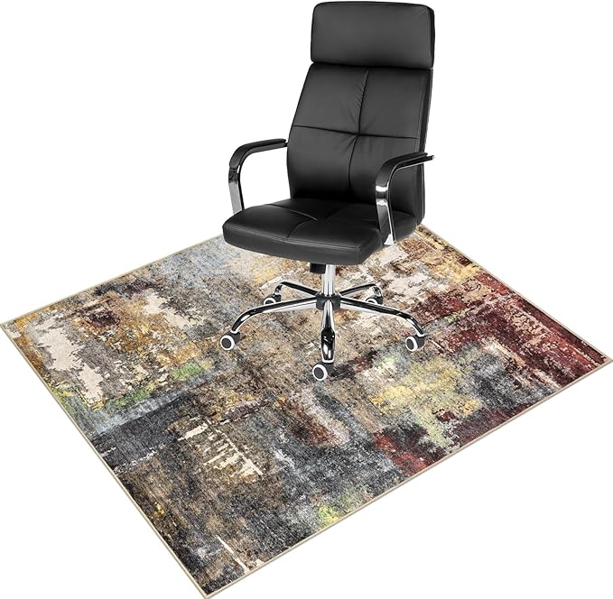 Anidaroel Office Chair Mat for Hardwood Floor, 48"x60" Under Desk Chair Rug for Rolling Chair, Anti-Slip Computer Chair Mat, Low Pile Carpets Floor Rug for Home Office Gaming Room
