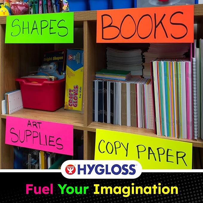 Hygloss Small Poster Board 4x11 - 50 Neon Orange Single Color Poster Boards Bulk Pack - 10 Pt. Thickness Colored Poster Board Paper for Projects, Flash Cards, Signs - Posterboard Multipack 4" x 11"