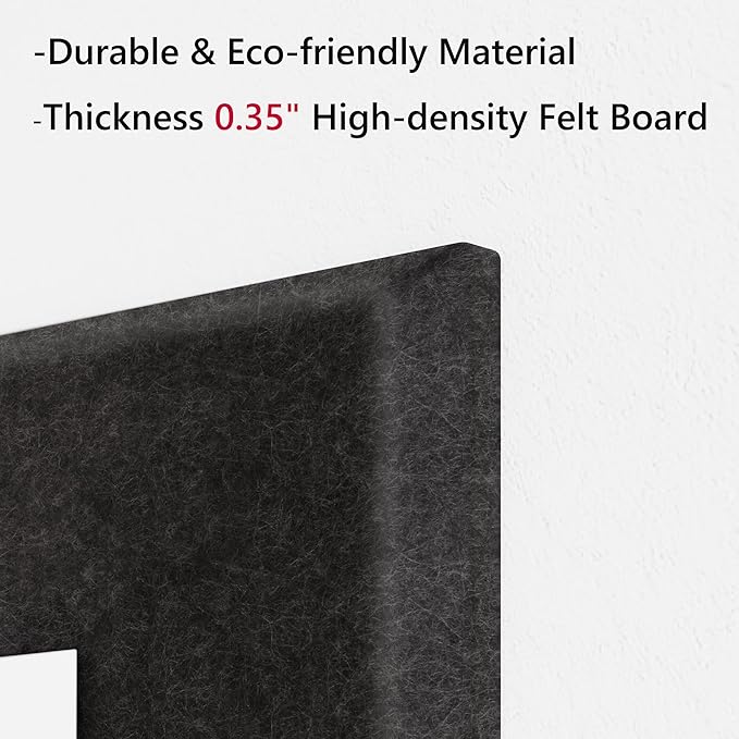 Neatsure Large Cork Board for Wall, 36" x 24" Bulletin Board with Pushpins, 6 Panels Felt Tiles Tack Push Pin Board for Office, Dark Gray