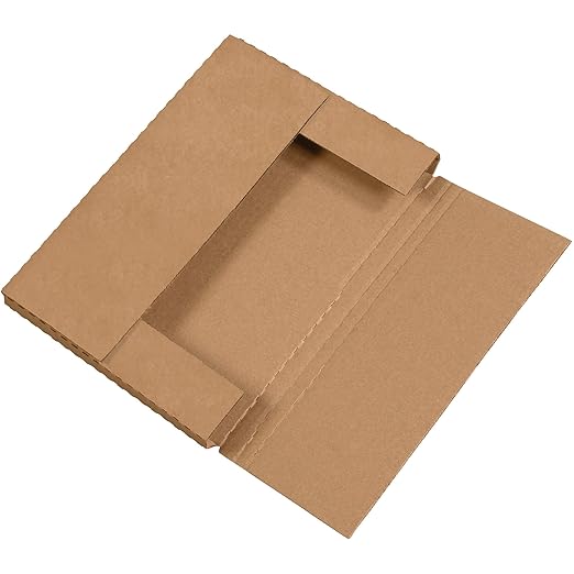 Tape Logic TLM961K Easy-Fold Mailers, 9 5/8" x 6 5/8" x 1 1/4", Kraft (Pack of 50)