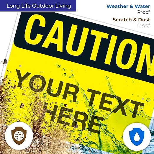 Custom Caution Sign, OSHA Sign, 24x30 Inches, Rust Free .063 Aluminum, Fade Resistant, Indoor/Outdoor Use, Made in USA