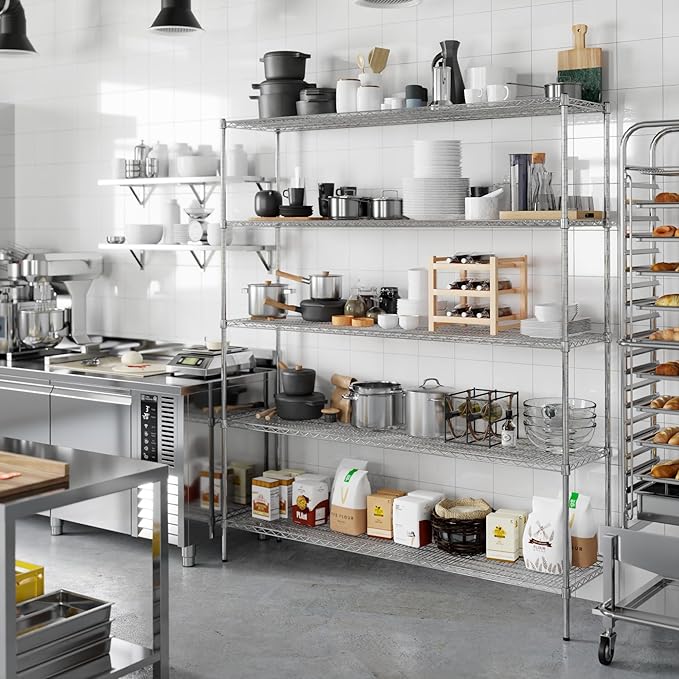 Regal Altair 18" Deep x 72" Wide x 86" Height Wire Shelving Kit | 5-Tier | NSF Commercial Storage Rack Unit