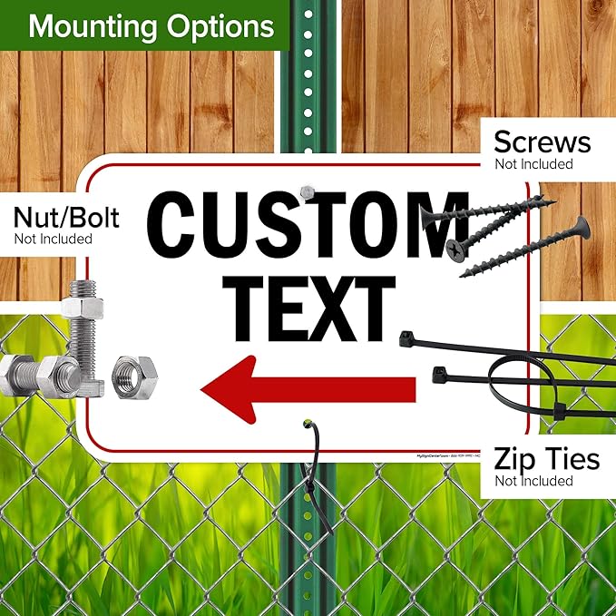 Custom Arrow,Custom Directional Sign, Left Arrow,12x18 Inches, Rust Free .063 Aluminum, Fade Resistant, Made in USA by My Sign Center