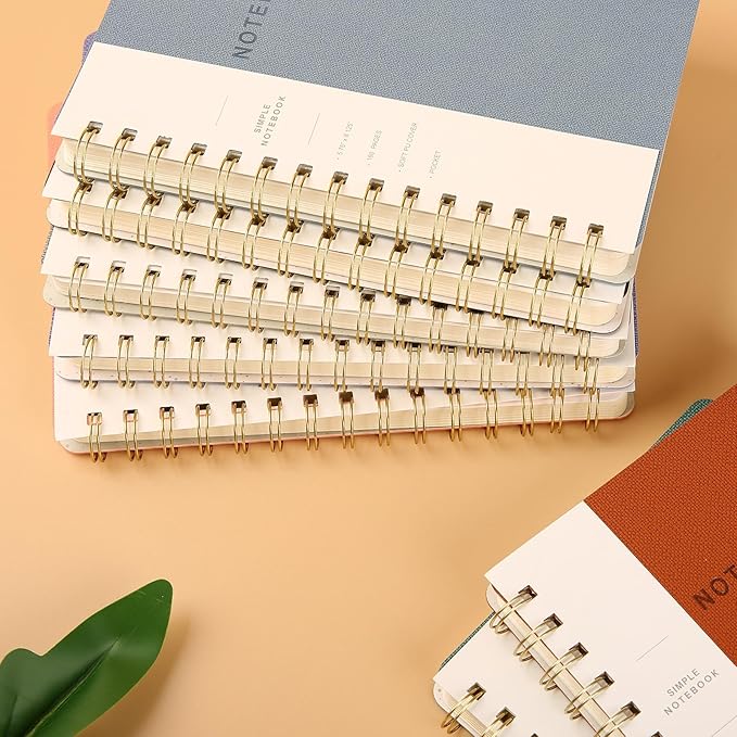Spiral Notebook-5.75" x 8.125" College Ruled Journal with Inner Pockets and 160 Pages,PU Leather Cover Business Journal, Twin-Wire Binding Notebook Perfect for Office & Home School Supplies Mint Green