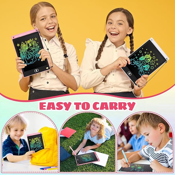 Zhehao 20 Pack LCD Writing Tablet for Kids: 8.5 Inch Colorful Drawing Doodle Boards - Reusable Erasable Doodle Board Educational Learning Toys Gifts for Toddlers Ages 3-8 Party Favors(Pastel,Cute)