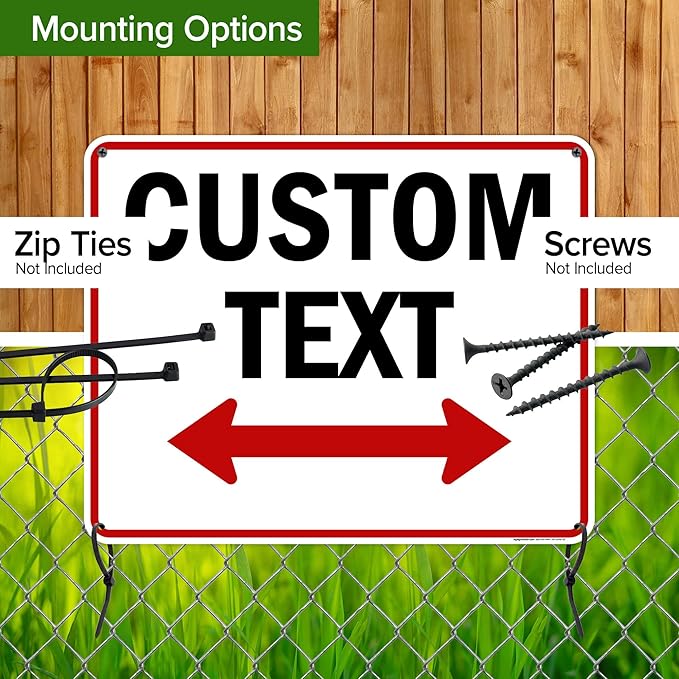Custom Arrow,Custom Directional Sign, Two Way Arrow,24x30 Inches, 55 mil thick HDPE (high density polyethylene) Made in USA by My Sign Center