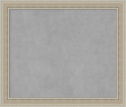 Amanti Art Silver Framed Magnetic Board 24x28 Medium Vision Board for use with Magnets, 100% Metal Sheet to Display Items as Office Decor or for Home Organization in mudroom, Kitchen or Kids Room