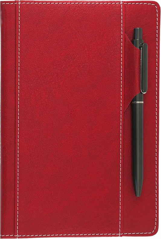 SLFreMint Premium Hardcover Notebook with Pen and Pen Holder Clip, Card Pockets, 240 Pages, College Ruled, 80GSM, Leather Note Book for Work, Study, Diary and Other Scenarios, Suitable Journal for Both Men and Women