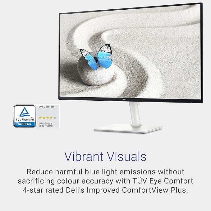 Dell S2725DS Monitor - 27 Inch, QHD (2560x1440) Display, 100Hz refresh rate, 1500:1 contrast ratio, TÜV Rheinland Eye comfort 4 Star,Integrated 2x5W speaker, Height/Tilt/Swivel/Pivot- Ash White color