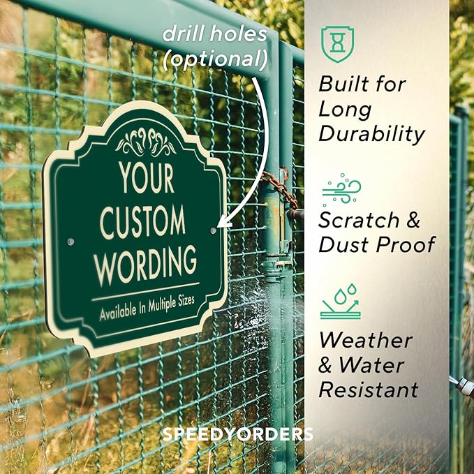 Custom Decorative Outdoor Metal Sign - Personalized Aluminum Design - 36x24 Forest Green