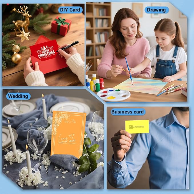 Cardstock Paper, 5 Colors Colored Cardstock 8.5x11, 120 Sheets Card Stock, 200GSM Thick Printer Paper 8.5x11, Colored Card Stock Paper for Greeting Cards, DIY Cards, Wedding Invitation, Postcards