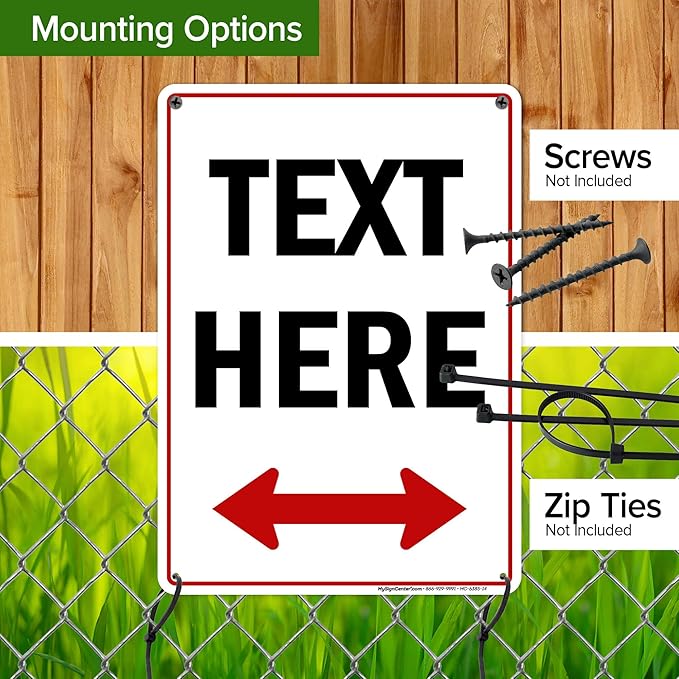 Custom Arrow,Custom Directional Sign, Two Way Arrow,10x14 Inches, 55 mil thick HDPE (high density polyethylene), Made in USA by My Sign Center