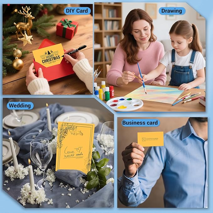 Cardstock 8.5 x 11, Thick Printer Paper 75 lb/200 gsm, 40 Sheets Card Stock Yellow, Heavy Card stock, Art CardStock Paper for Invitations, Diy Cards, Business Cards, Menus, Crafts, Drawing etc