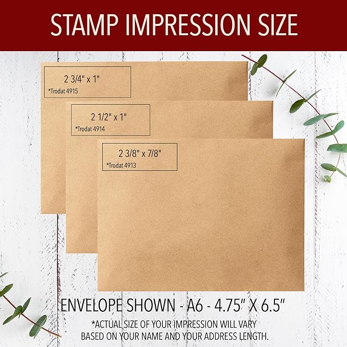 The Duncans Personalized Self-Inking Address Stamp | Envelope Return Address Stamp for Couples and Families | Custom Rubber Address Stamp (2, Wood Handle)
