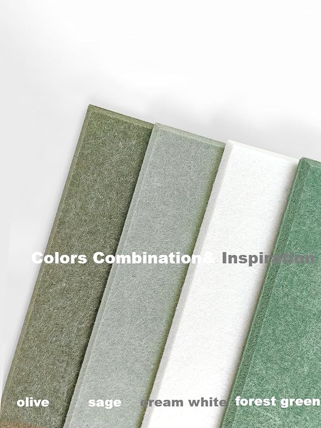 DECORITA Green Bulletin Board | Large Cork Boards Alternative for Walls | Felt Cork Board for Office, Home & Classroom | Green Office Classroom Supplies | Felt Wall Tiles (12-Pack) | Forest Green