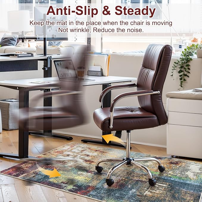 Anidaroel 36"x60" Chair Mat for Hardwood Floor, Anti-Slip Desk Chair Mat for Hardwood, Under Desk Rug for Rolling Chair, Low Pile Carpet Protector Mat for Office Chair