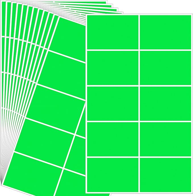 240 Pack Green Label Stickers,3"x2" Rectangular Sticker Labels,Large Name Labels for Kids Clothing