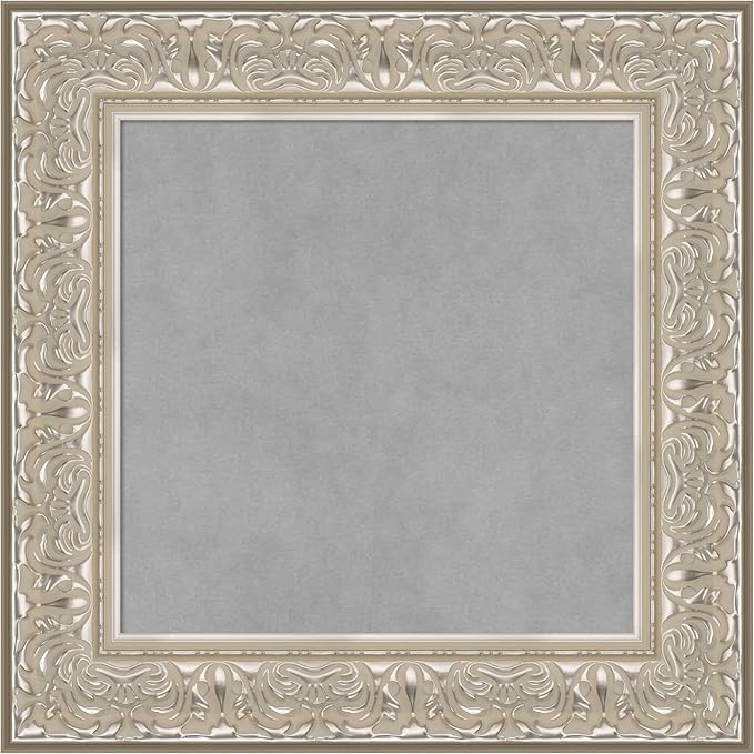 Amanti Art Silver Framed Magnetic Board 23x23 Small Vision Board for use with Magnets, 100% Metal Sheet to Display Items as Office Decor or for Home Organization in mudroom, Kitchen or Kids Room