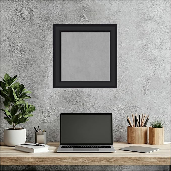 Amanti Art Black Framed Magnetic Board 15x15 X-Small Vision Board for use with Magnets, 100% Metal Sheet to Display Items as Office Decor or for Home Organization in mudroom, Kitchen or Kids Room