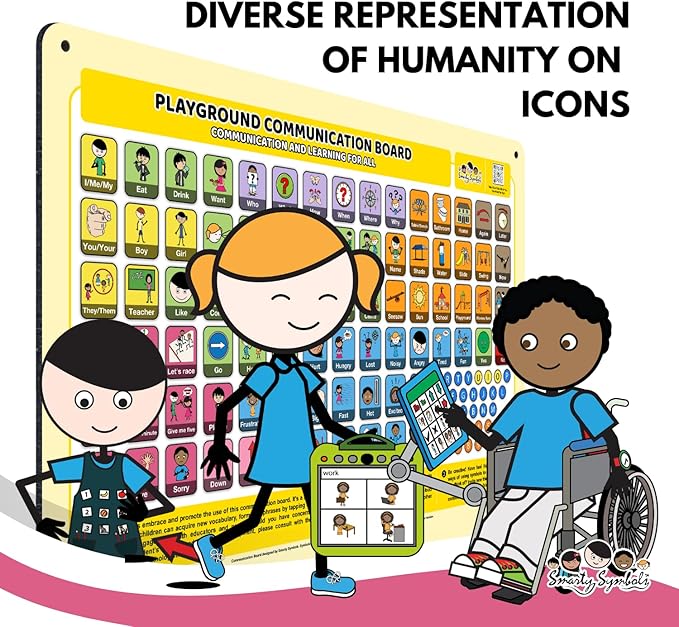 Weather-Proof Aluminum School Playground Communication Board for Autism - Outdoor Inclusive Communication Aid, Lightweight & Durable for Autism & Inclusive Play