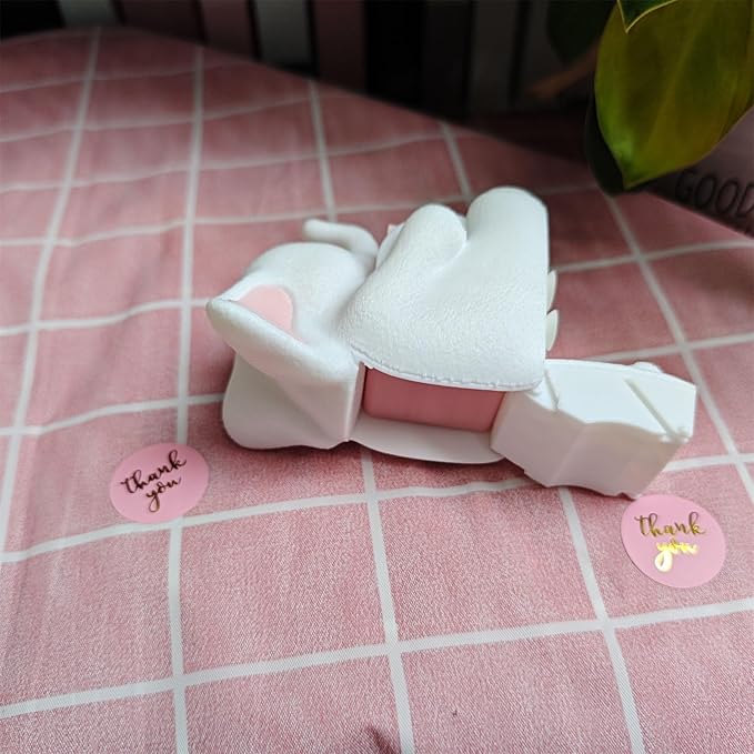 RhyNSky Elephant Stamp Roll Dispenser - Postage Stamp Holder for Roll of 100 Stamps, Stamps NOT Included, 1.18" Core, White, C02