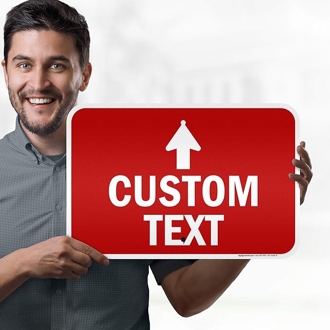 Custom Arrow,Custom Directional Sign, Up Arrow,12x18 Inches, 3M EGP Reflective, Rust Free .063 Aluminum, Fade Resistant, Made in USA by My Sign Center